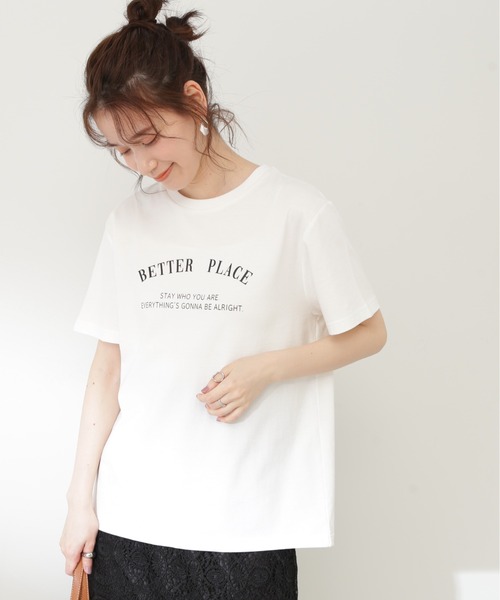 N.(N. Natural Beauty Basic)(エヌエヌナチュラルビューティーベーシック)の「◆メッセージラウンドロゴTシャツ(Tシャツ/カットソー・レディース・ブラウン/オフホワイト/チャコール・MEDIUM)」の6枚目の写真