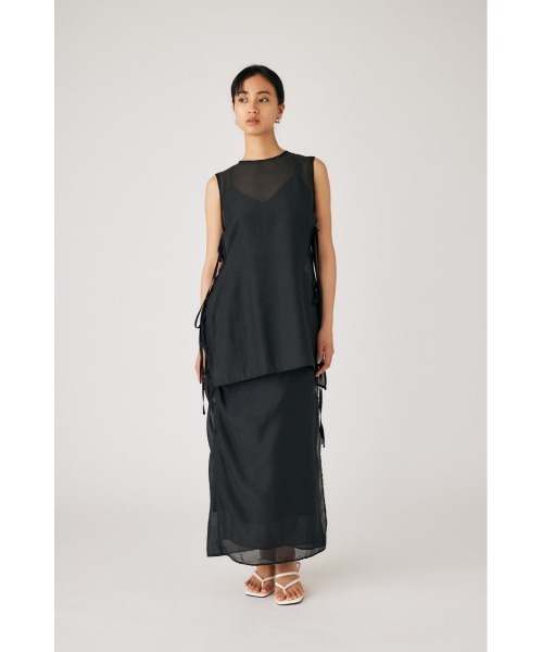 M_（エムアンダーバー）の「【M_】SHEER WRAP スカート（スカート・レディース・ライトブルー/アイボリー/ブラック・1/2）」の4枚目の写真