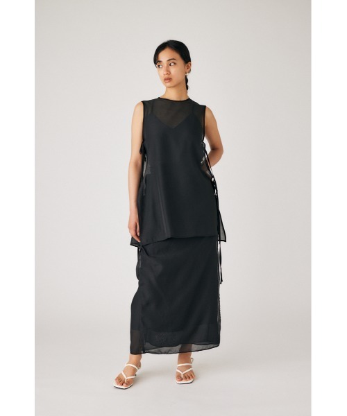 M_（エムアンダーバー）の「【M_】SHEER WRAP スカート（スカート・レディース・ライトブルー/アイボリー/ブラック・1/2）」の5枚目の写真