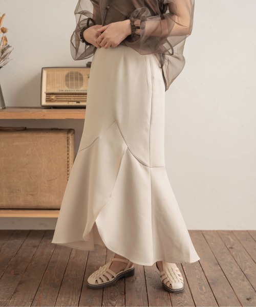 Ambre Neige（アンブルネージュ）の「アシメラップマーメイドスカート／【WEB/EC限定商品】（スカート・レディース・アイボリー/ベージュ・FREE）」の3枚目の写真