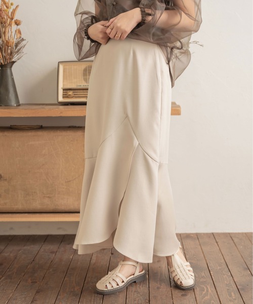 Ambre Neige（アンブルネージュ）の「アシメラップマーメイドスカート／【WEB/EC限定商品】（スカート・レディース・アイボリー/ベージュ・FREE）」の4枚目の写真