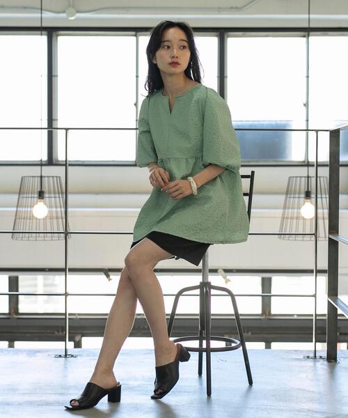 綿麻タックショートパンツ