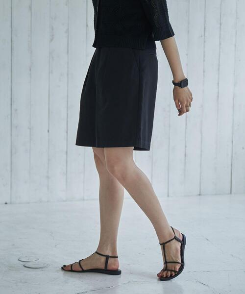 綿麻タックショートパンツ