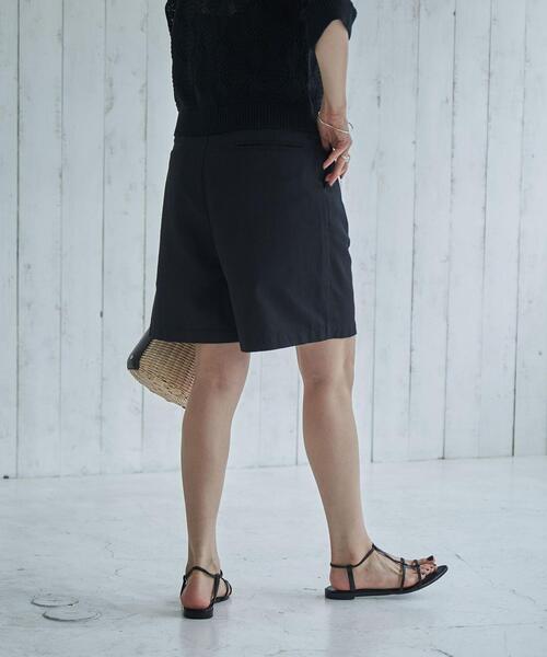 綿麻タックショートパンツ