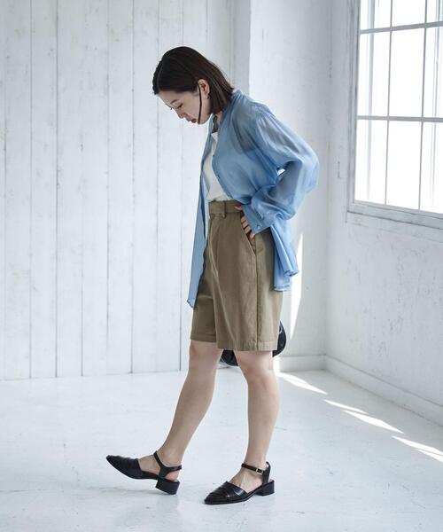 coen（コーエン）の「綿麻タックショートパンツ（その他パンツ・レディース・ブラック/ベージュ・M/L）」の22枚目の写真