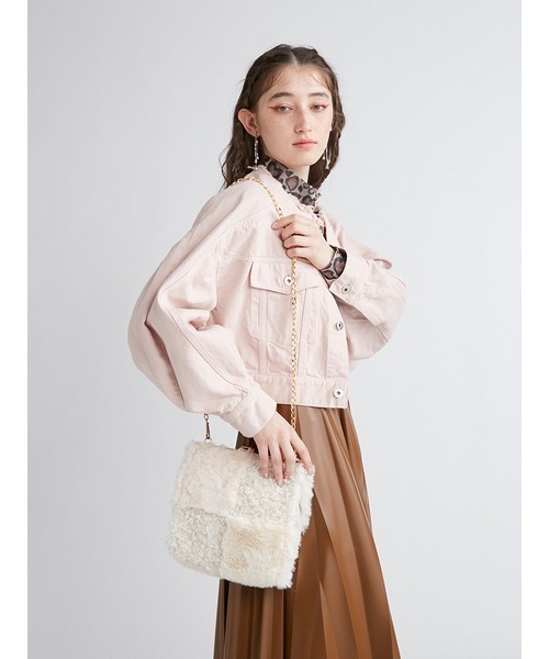 FURFUR ピンク チェック柄 ショルダーバッグ FURFUR ピンク チェック柄 ショルダーバッグ オンライン限定色