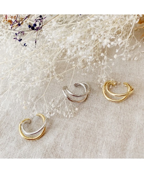 CALIFORNIA OUTFITTERS(カリフォルニア アウトフィッターズ)の「3-ツイストライン イヤーカフ ダブルライン【LULKA-ルールカ-】(イヤーカフ・レディース・シルバー/ゴールド/シルバー×ゴールド・FREE)」の3枚目の写真