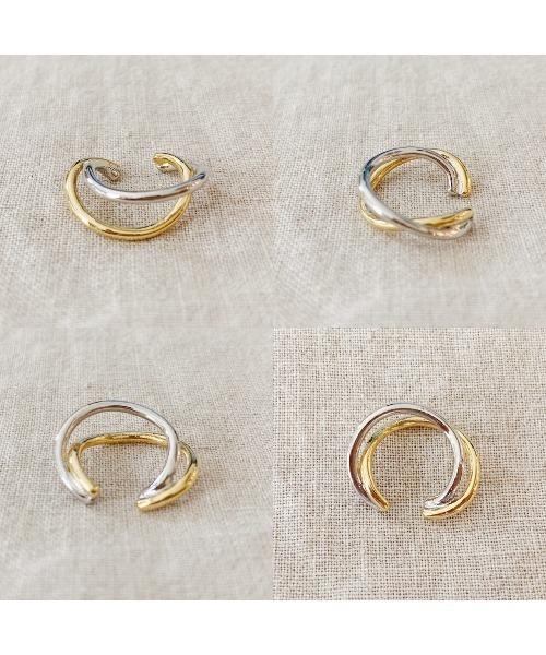 CALIFORNIA OUTFITTERS(カリフォルニア アウトフィッターズ)の「3-ツイストライン イヤーカフ ダブルライン【LULKA-ルールカ-】(イヤーカフ・レディース・シルバー/ゴールド/シルバー×ゴールド・FREE)」の8枚目の写真
