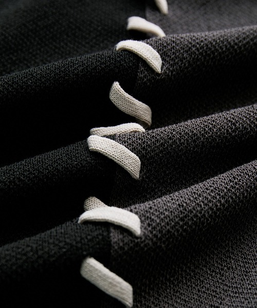 JUNRED（ジュンレッド）の「2トーンカラーハンドステッチベスト（ベスト・メンズ・ライトグレー/グリーン/ブラック・S/M/L）」の9枚目の写真