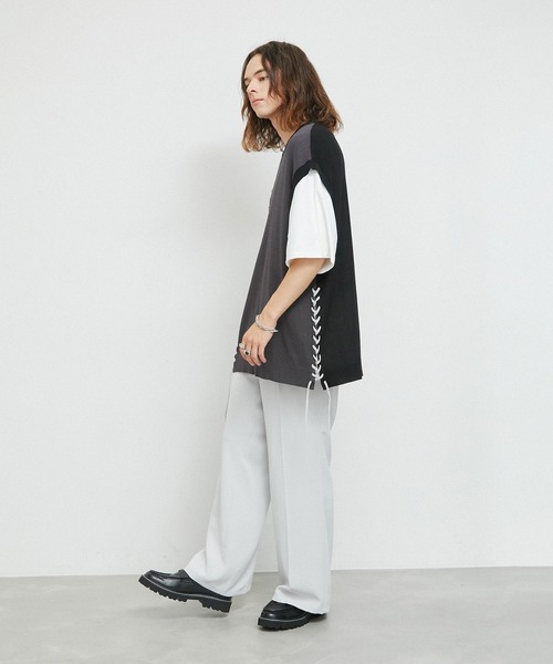 JUNRED（ジュンレッド）の「2トーンカラーハンドステッチベスト（ベスト・メンズ・ライトグレー/グリーン/ブラック・S/M/L）」の18枚目の写真