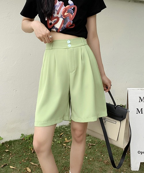 Amulet（アミュレット）の「タック入りショートパンツ（その他パンツ・レディース・ブラック/グリーン/ベージュ・M/L）」の3枚目の写真