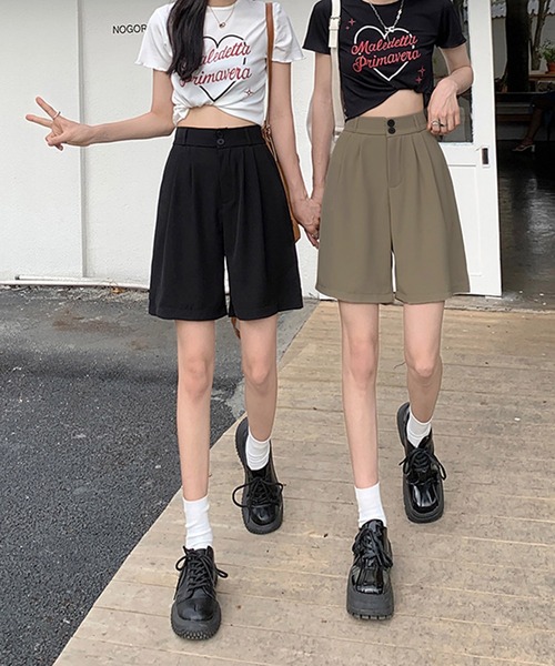 Amulet（アミュレット）の「タック入りショートパンツ（その他パンツ・レディース・ブラック/グリーン/ベージュ・M/L）」の6枚目の写真