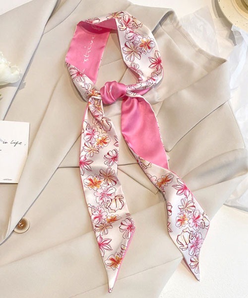 LIBERTY☆アイアンシ グレイッシュピンク リボンスカーフ LIBERTY☆アイアンシ グレイッシュピンク リボンスカーフ