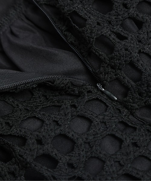 AMELY(エミリー)の「メッシュフレアセットアップ(セットアップ・レディース・ブラック/グレイッシュベージュ/ダークブラウン/ネイビー・M/L)」の18枚目の写真