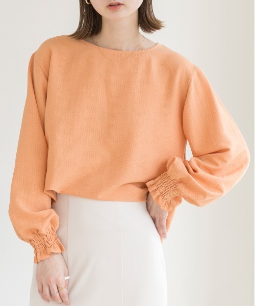 ad thie(アドティエ)の「シャーリング スリーブリップル ブラウス(シャツ/ブラウス・レディース・ブラック/オレンジ/ライトグリーン/ピンク/オフホワイト/イエロー・LARGE/MEDIUM)」の21枚目の写真