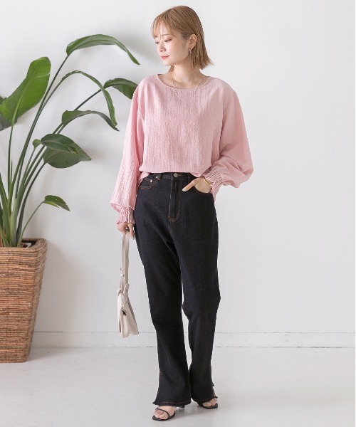 ad thie(アドティエ)の「シャーリング スリーブリップル ブラウス(シャツ/ブラウス・レディース・ブラック/オレンジ/ライトグリーン/ピンク/オフホワイト/イエロー・LARGE/MEDIUM)」の17枚目の写真