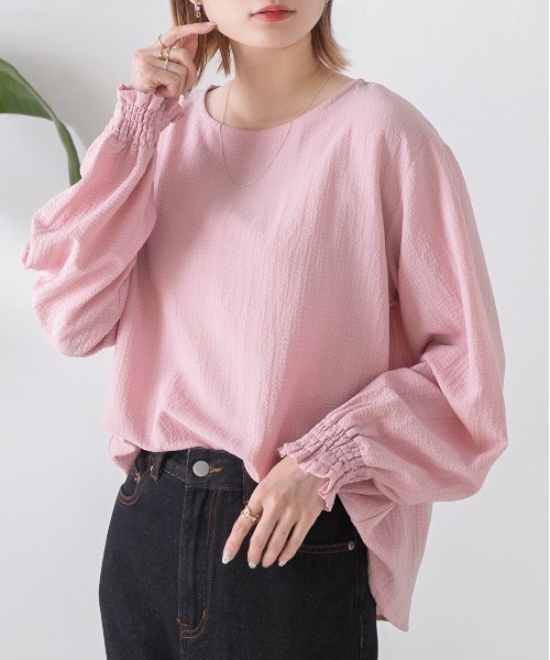 ad thie(アドティエ)の「シャーリング スリーブリップル ブラウス(シャツ/ブラウス・レディース・ブラック/オレンジ/ライトグリーン/ピンク/オフホワイト/イエロー・LARGE/MEDIUM)」の18枚目の写真