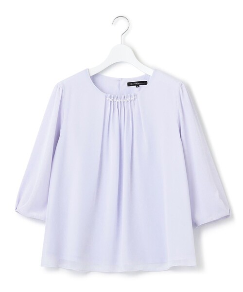 23区(ニジュウサンク)の「【洗える】エアリーコンビジャージー パールモチーフ カットソー(Tシャツ/カットソー・レディース・ネイビー系/ホワイト系/ライラック系・40/38)」の10枚目の写真