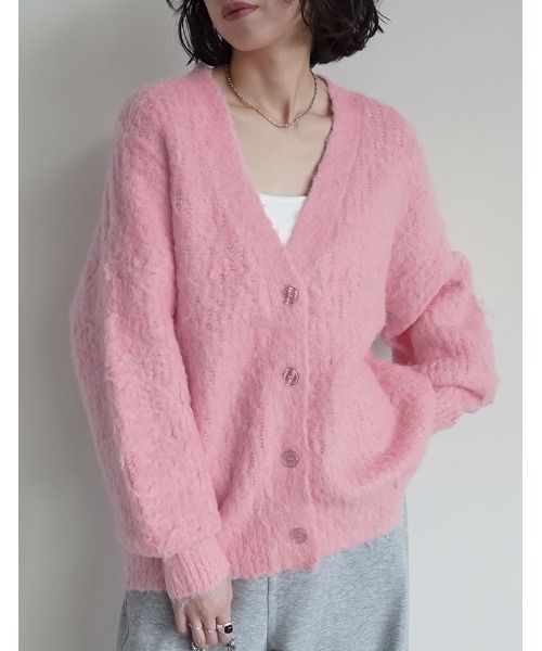 シェリエ sheller ピンク　カーディガン sheller シェリエ サマーツイードカーディガン ピンク sheller