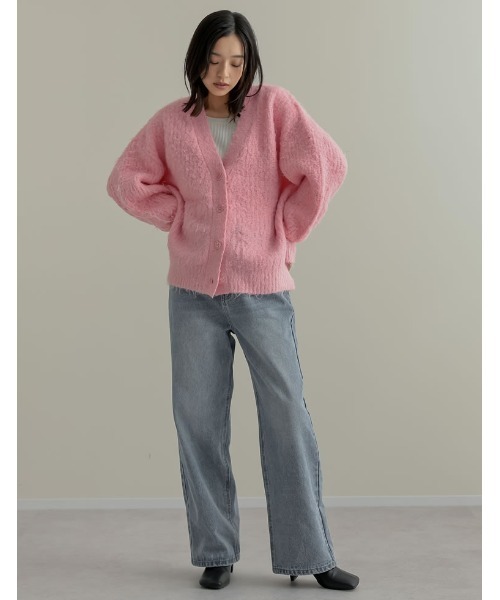 Re:EDIT(リエディ)の「起毛シャギールーズニットカーディガン(カーディガン/ボレロ・レディース・ブルー/ブラック/ベージュ/グリーン/アイボリー/グレー/ラベンダー/ピンク・MEDIUM/LARGE)」の12枚目の写真