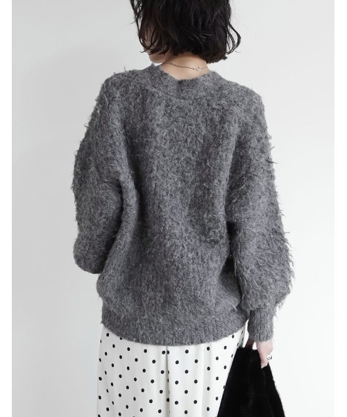 Re:EDIT(リエディ)の「起毛シャギールーズニットカーディガン(カーディガン/ボレロ・レディース・ブルー/ブラック/ベージュ/グリーン/アイボリー/グレー/ラベンダー/ピンク・MEDIUM/LARGE)」の16枚目の写真