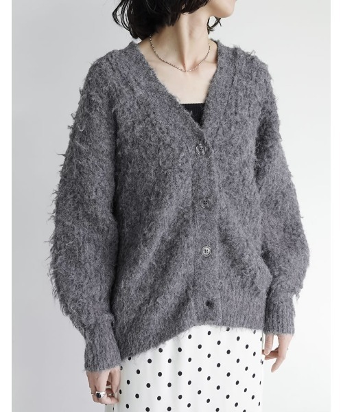 Re:EDIT(リエディ)の「起毛シャギールーズニットカーディガン(カーディガン/ボレロ・レディース・ブルー/ブラック/ベージュ/グリーン/アイボリー/グレー/ラベンダー/ピンク・MEDIUM/LARGE)」の18枚目の写真