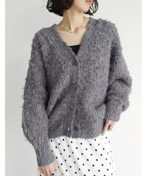 Re:EDIT(リエディ)の「起毛シャギールーズニットカーディガン(カーディガン/ボレロ・レディース・ブルー/ブラック/ベージュ/グリーン/アイボリー/グレー/ラベンダー/ピンク・MEDIUM/LARGE)」の19枚目の写真