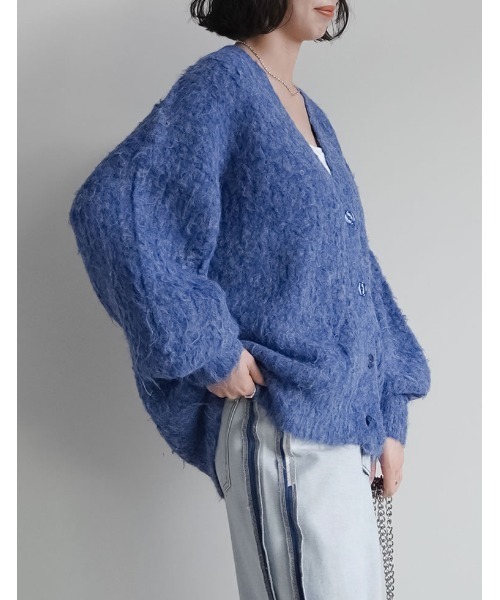 Re:EDIT(リエディ)の「起毛シャギールーズニットカーディガン(カーディガン/ボレロ・レディース・ブルー/ブラック/ベージュ/グリーン/アイボリー/グレー/ラベンダー/ピンク・MEDIUM/LARGE)」の21枚目の写真