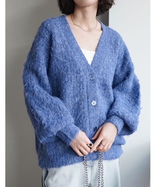 Re:EDIT(リエディ)の「起毛シャギールーズニットカーディガン(カーディガン/ボレロ・レディース・ブルー/ブラック/ベージュ/グリーン/アイボリー/グレー/ラベンダー/ピンク・MEDIUM/LARGE)」の22枚目の写真