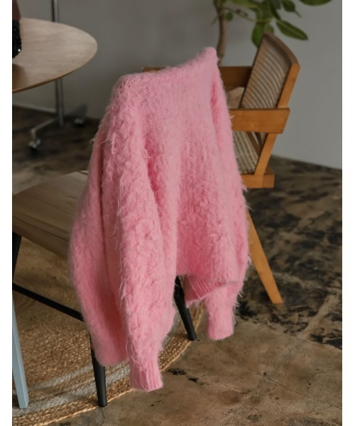 セール】起毛シャギールーズニットカーディガン(カーディガン/ボレロ セール】起毛シャギールーズニットカーディガン(カーディガン/ボレロ