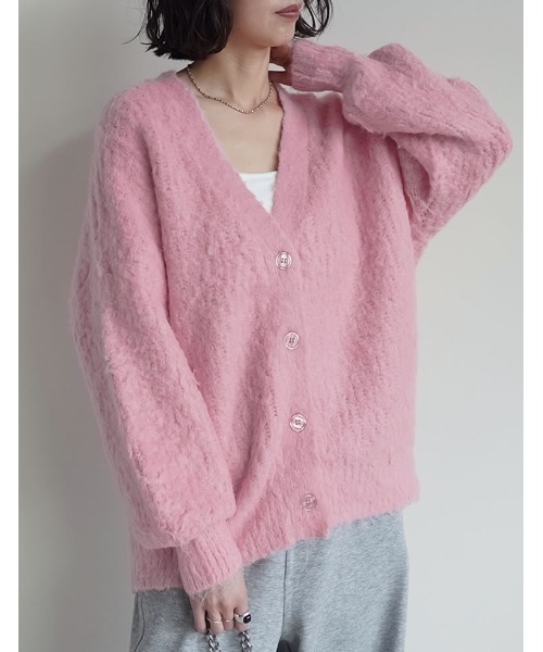 セール】起毛シャギールーズニットカーディガン（カーディガン/ボレロ