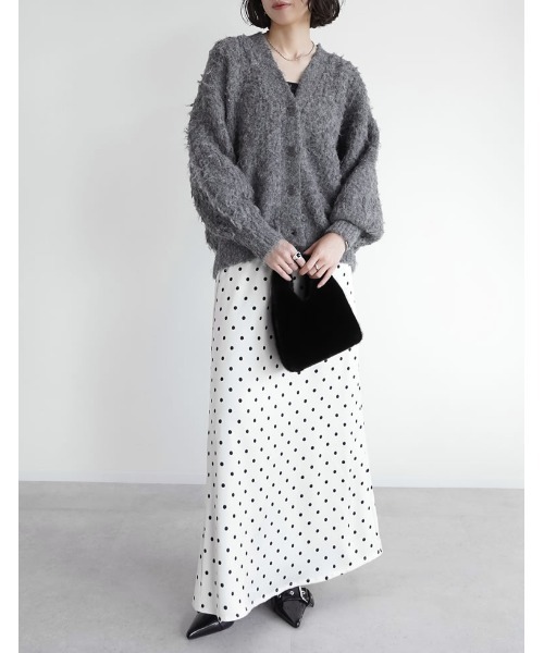 Re:EDIT(リエディ)の「起毛シャギールーズニットカーディガン(カーディガン/ボレロ・レディース・ブルー/ブラック/ベージュ/グリーン/アイボリー/グレー/ラベンダー/ピンク・MEDIUM/LARGE)」の15枚目の写真