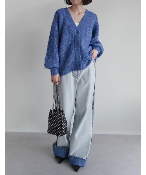 Re:EDIT(リエディ)の「起毛シャギールーズニットカーディガン(カーディガン/ボレロ・レディース・ブルー/ブラック/ベージュ/グリーン/アイボリー/グレー/ラベンダー/ピンク・MEDIUM/LARGE)」の20枚目の写真