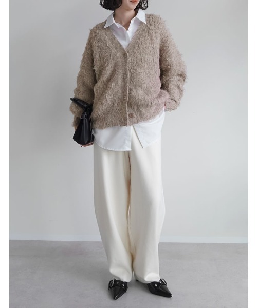 セール】起毛シャギールーズニットカーディガン（カーディガン/ボレロ