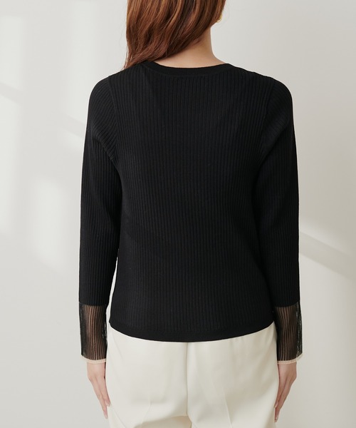 natural couture(ナチュラルクチュール)の「袖口シアーリブニット(ニット/セーター・レディース・ブルー/ブラック/グレイッシュベージュ/アイボリー/モカ・FREE)」の22枚目の写真
