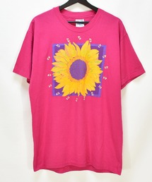 ひまわり　総柄半袖カットソー　90sビンテージ　Lサイズ 90's ひまわりプリントTシャツ XL | CUSTOM FEVER