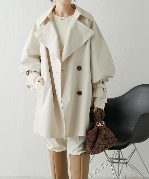 COLLAGE GALLARDAGALANTE（コラージュガリャルダガランテ）の「ミディトレンチ（トレンチコート・レディース・ベージュ/オフホワイト・FREE）」の11枚目の写真