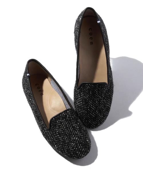 coen（コーエン）の「ツイードオペラシューズ（パンプス・レディース・ネイビー/ナチュラル/ブラウン/ブラック・LARGE/SMALL/MEDIUM/X-LARGE）」の2枚目の写真