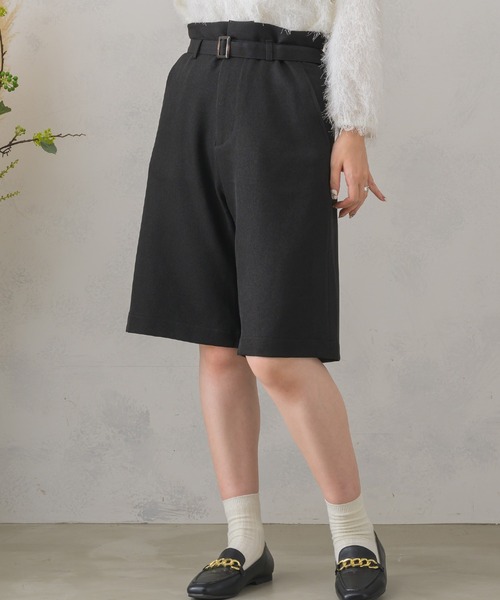RETRO GIRL（レトロガール）の「共ベルト付きバミューダPT（その他パンツ・レディース・ブラウン系その他2/ナチュラル/ブラック/ダークグレー・FREE）」の2枚目の写真
