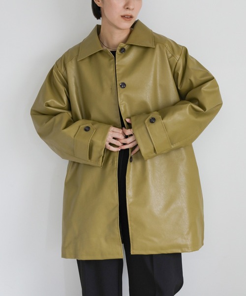 新品未使用　セレクトモカ　キルティングフェイクレザーオーバージャケット セレクトモカ キルティングフェイクレザーオーバージャケット レザー