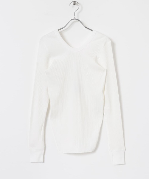 HAKUJI（ハクジ）の「HAKUJI　Organic cotton long-sleeve pullover（Tシャツ/カットソー・レディース・ネイビー/ホワイト/ブラック・FREE）」の4枚目の写真