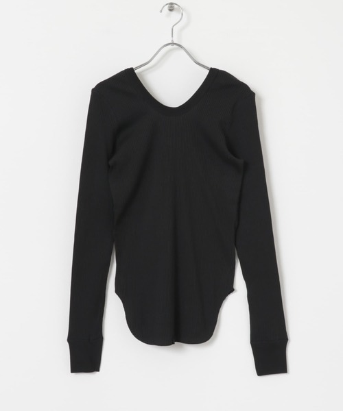 HAKUJI（ハクジ）の「HAKUJI　Organic cotton long-sleeve pullover（Tシャツ/カットソー・レディース・ネイビー/ホワイト/ブラック・FREE）」の5枚目の写真