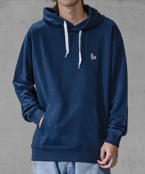 GLOVE HOUSE（グローブハウス）の「【a】TC裏毛 ワンポイント刺繍 スピンドル配色 HOODIE（パーカー・メンズ・ブルー/アッシュグレー/ネイビー/ホワイト/マルチ・X-LARGE/MEDIUM/LARGE）」の11枚目の写真