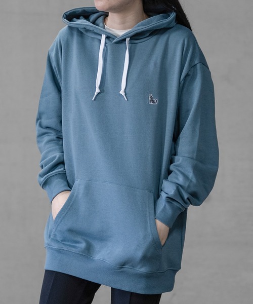 GLOVE HOUSE（グローブハウス）の「【a】TC裏毛 ワンポイント刺繍 スピンドル配色 HOODIE（パーカー・メンズ・ブルー/アッシュグレー/ネイビー/ホワイト/マルチ・X-LARGE/MEDIUM/LARGE）」の15枚目の写真