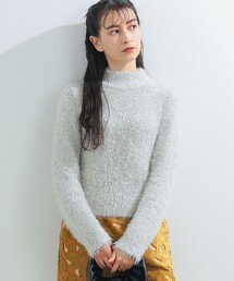 Ray BEAMS | Ray BEAMS / フェザー ラメ ハイネック ニット(ニット/セーター)