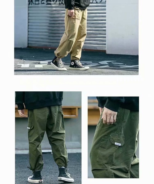 NEW GENTLEMAN（ニュージェントルマン）の「ブロッケン ワイドストレート バルーンカーゴパンツ（カーゴパンツ・メンズ・ベージュ/ブラック/オリーブ・S/M/L）」の9枚目の写真