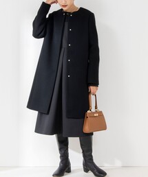 メリンプダブルビーバーノーカラーコート