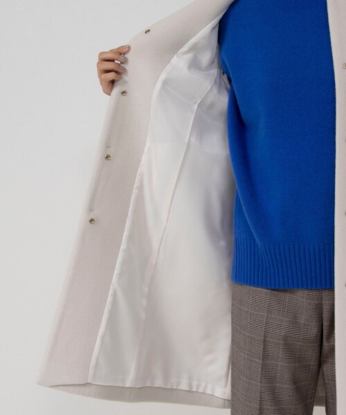 セール】メリンプダブルビーバーノーカラーコート（ノーカラーコート