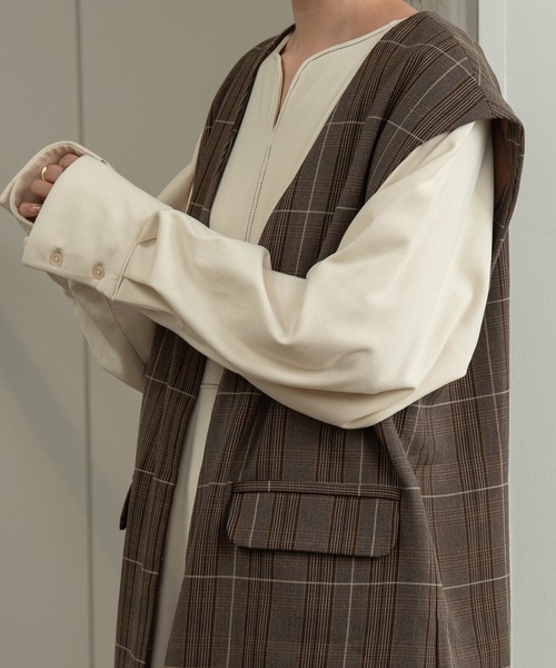 lawgy（ラウジー）の「glen check vest（ベスト・レディース・チェック・FREE）」の4枚目の写真