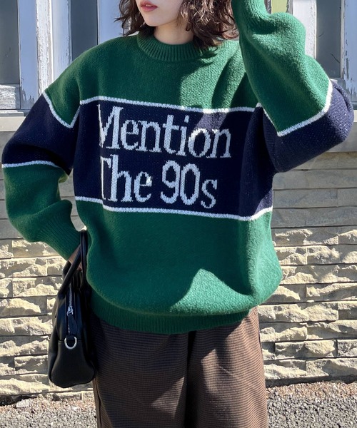 Chillfar（チルファー）の「ジャガードロゴニット（ニット/セーター・レディース・グレー/ネイビー/グリーン・FREE）」の11枚目の写真